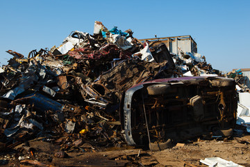 scrap metal heap outdoors