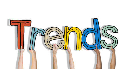 Diverse Hands Holding the Word Trends