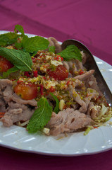 Boiled Pork with Lime Garlic and Chili Sauce