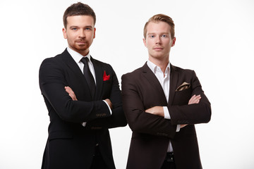 two businessman standing