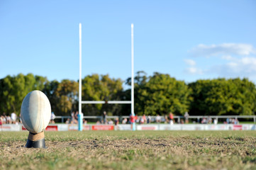 Football ready to be kicked.