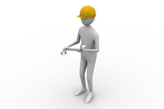 3d man with wrench