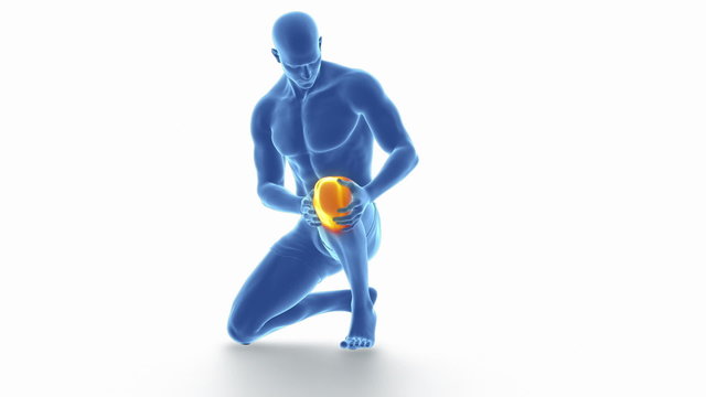 Injured knee concept