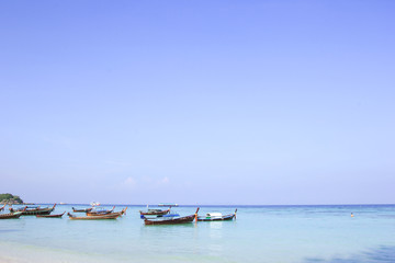 Fototapeta na wymiar Longtail boat for visit beautiful beach of Koh Lipe, Thailand