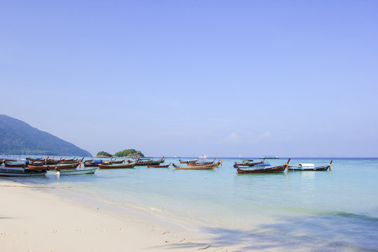 Longtail boat for visit beautiful beach of Koh Lipe, Thailand