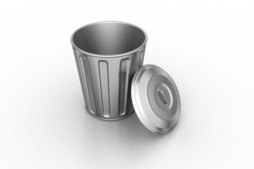 3d man with trash bin