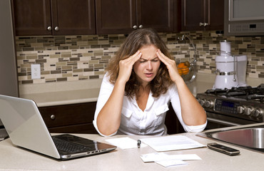 woman and bills