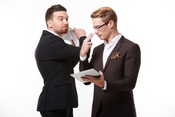 two businessmen arguing