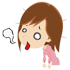 魂が抜ける若い女性