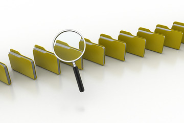 File searching through magnifier