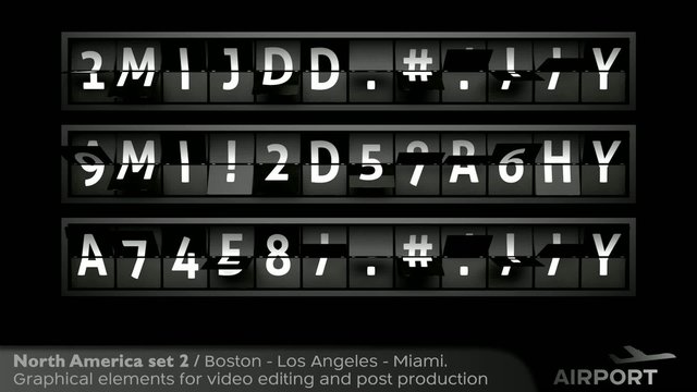 3D Airport flight destination board / postproduction - editing