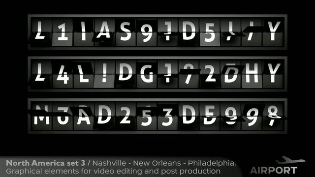 3D Airport flight destination board / postproduction - editing