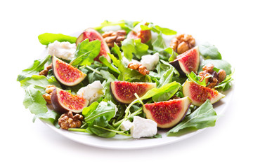 plate of salad with fresh figs