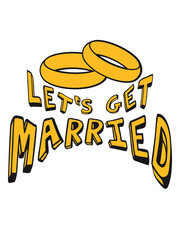 Lets get married comic cartoon ringe design