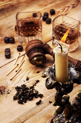 men's set of pipe whiskey vintage style