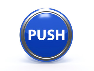 push circular icon on white background