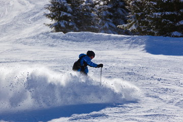 Skier at mountains ski resort Bad Gastein - Austria