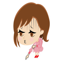 いじける若い女性