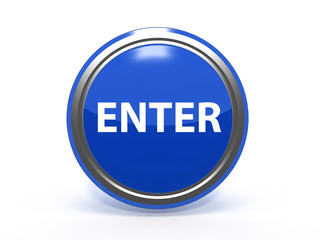 enter circular icon on white background