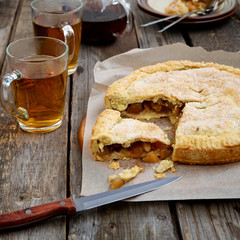 Traditional homemade American apple pie
