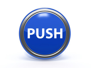 push circular icon on white background