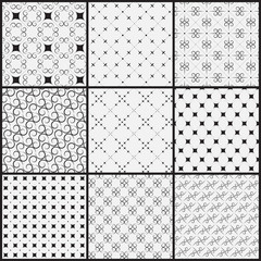 black and white monochrome pattern set