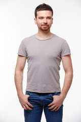 Fototapeta premium man in jeans and a T-shirt