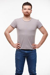 Fototapeta premium man in jeans and a T-shirt