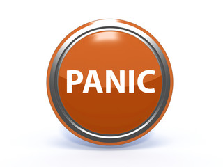 panic circular icon on white background