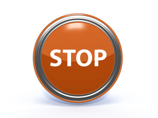 stop circular icon on white background