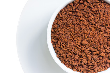 Closeup instant coffee in cup