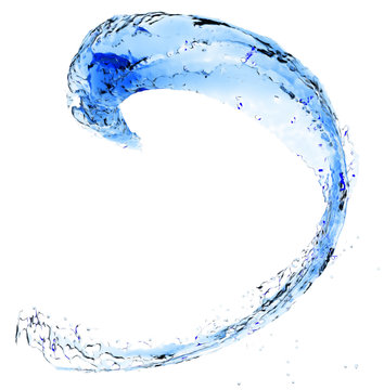 Abstract blue water splash. Flying Liquid