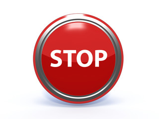 stop circular icon on white background