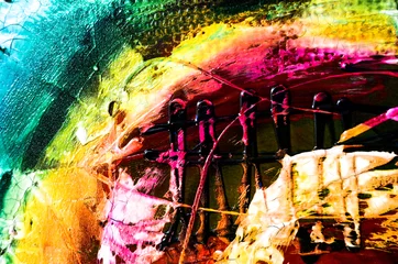 Poster Im Rahmen Farben Malerei abstrakt Struktur bunt © artefacti