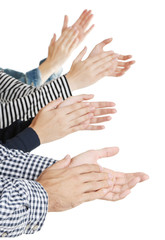 Clapping hands isolated on white