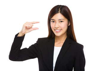 Businesswoman hold with small thing on hand