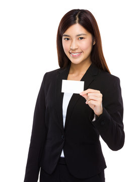 Businesswoman hold namecard