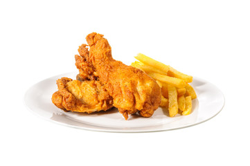 Fried chicken with french fries