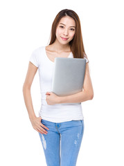 Woman with laptop computer