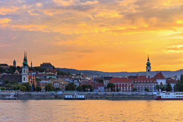 Panorama of Budapest at sunset, Hungary