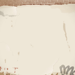 Old white cracked wall - eps 10 vector