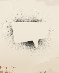 Speech bubble, spray painted, on old wall. Eps 10