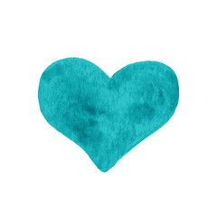 Hand-drawn painted colorful  heart, beautiful element for your d