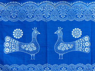 Traditional Hungarian blue-dyed fabric