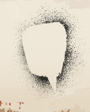 Fototapeta Speech bubble, spray painted, on old wall. Eps 10