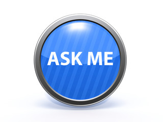 ask me circular icon on white background