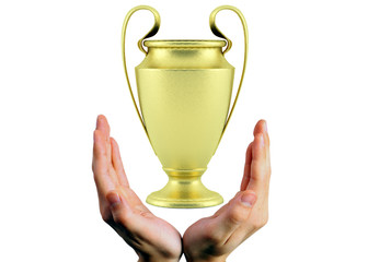 hand and victory gol cup