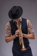 Handsome young jazz man