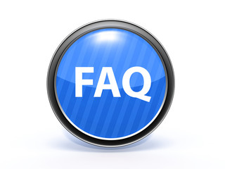 faq circular icon on white background