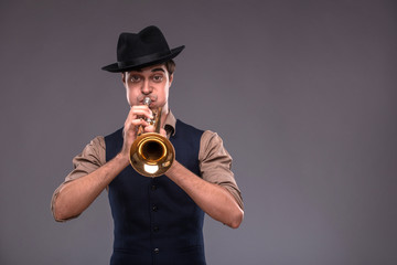 Handsome young jazz man